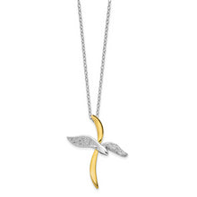 Load image into Gallery viewer, Sterling Silver Gold-Tone Faith In Flight 22in Necklace