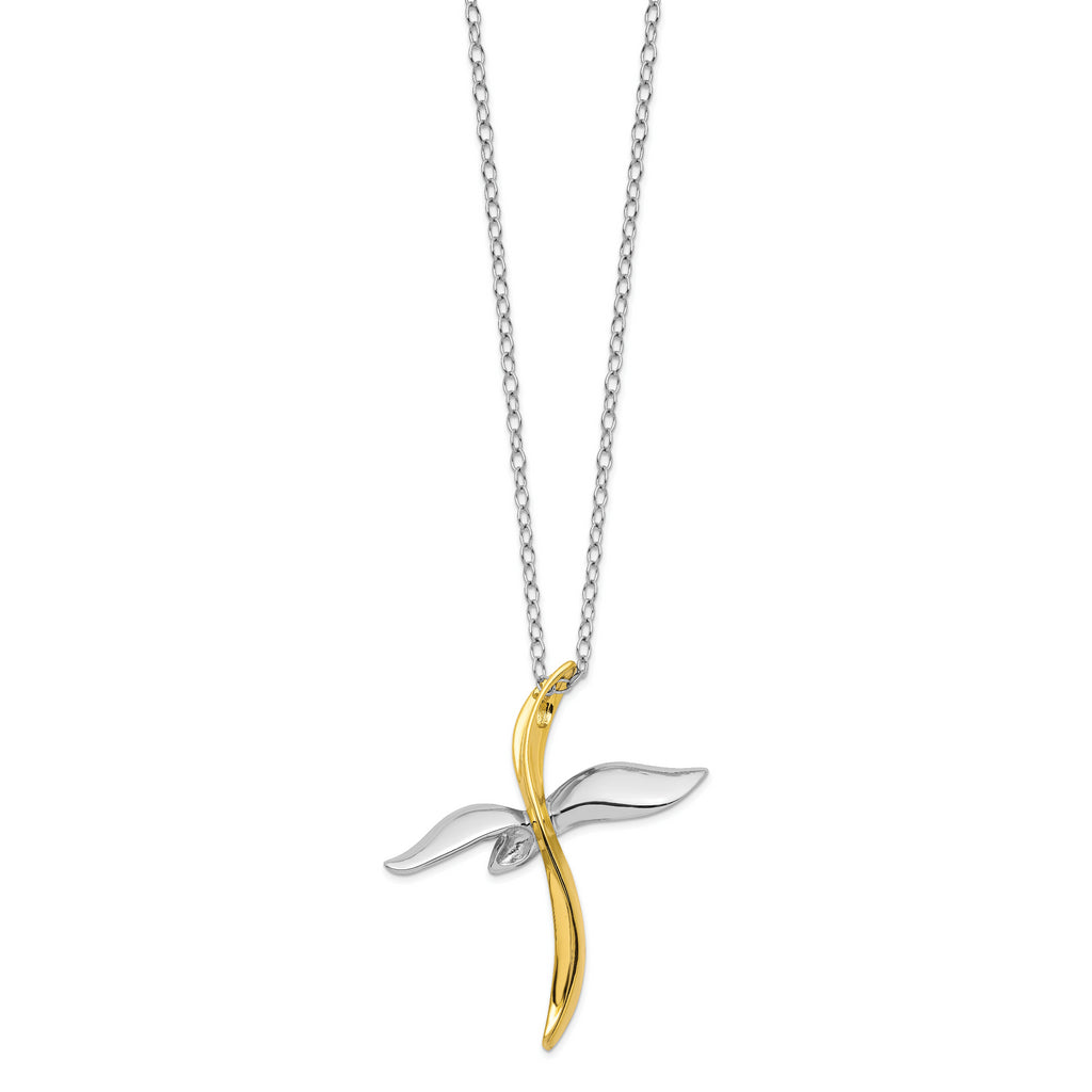 Sterling Silver Gold-Tone Faith In Flight 22in Necklace