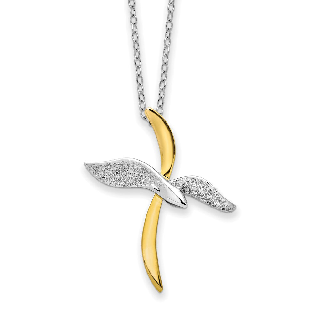 Sterling Silver Gold-Tone Faith In Flight 22in Necklace