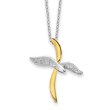 Sterling Silver Gold-Tone Faith In Flight 22in Necklace