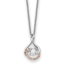 Cargar imagen en el visor de la galería, Sterling Silver and Rose-Tone Vibrant CZ Warm Embrace 18in Necklace