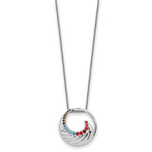 Cargar imagen en el visor de la galería, Sterling Silver Multi-color CZ Color Me Happy Circle 18in Necklace