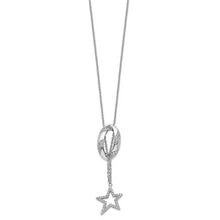 Load image into Gallery viewer, Sterling Silver CZ Catch a Falling Star 18in Necklace