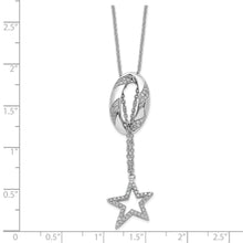 Load image into Gallery viewer, Sterling Silver CZ Catch a Falling Star 18in Necklace