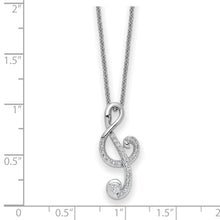 Cargar imagen en el visor de la galería, Sterling Silver CZ Music 18in Necklace