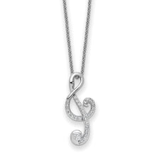 Cargar imagen en el visor de la galería, Sterling Silver CZ Music 18in Necklace