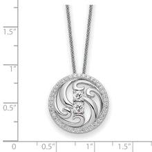 Cargar imagen en el visor de la galería, Sterling Silver CZ Through The Years Swirl Circle 18in Necklace