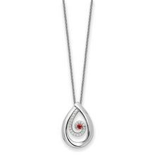 Cargar imagen en el visor de la galería, Sterling Silver Red &amp; Clear CZ In Memory of my Mother 18in Necklace