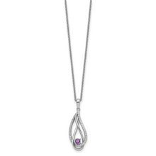 Load image into Gallery viewer, Sterling Silver Jun CZ Always in my Heart Birthstone 18in Necklace