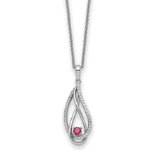 Load image into Gallery viewer, Sterling Silver Jul CZ Always in my Heart Birthstone 18in Necklace