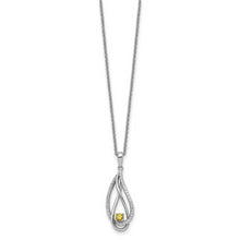 Load image into Gallery viewer, Sterling Silver Nov CZ Always in my Heart Birthstone 18in Necklace