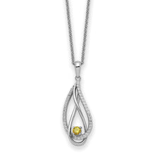 Load image into Gallery viewer, Sterling Silver Nov CZ Always in my Heart Birthstone 18in Necklace