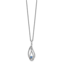 Cargar imagen en el visor de la galería, Sterling Silver Dec CZ Always in my Heart Birthstone 18in Necklace