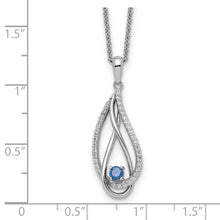 Load image into Gallery viewer, Sterling Silver Dec CZ Always in my Heart Birthstone 18in Necklace