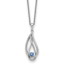 Cargar imagen en el visor de la galería, Sterling Silver Dec CZ Always in my Heart Birthstone 18in Necklace