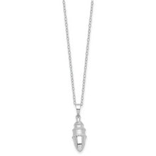 Cargar imagen en el visor de la galería, Sterling Silver Rhodium-plated Beaded Bulb Shaped Ash Holder 18in Necklace