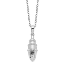 Cargar imagen en el visor de la galería, Sterling Silver Rhodium-plated Beaded Bulb Shaped Ash Holder 18in Necklace