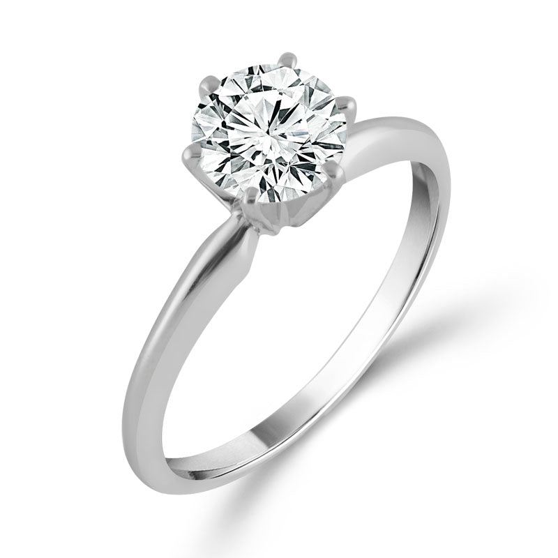 Diamond Solitaire Rings 0.10 Ct tw  14k White Gold