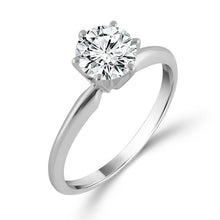 Cargar imagen en el visor de la galería, Diamond Solitaire Rings 0.10 Ct tw  14k White Gold