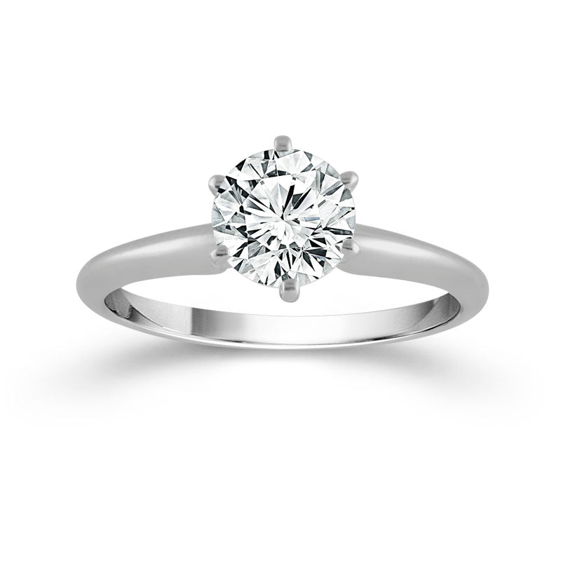 Diamond Solitaire Rings 0.10 Ct tw  14k White Gold