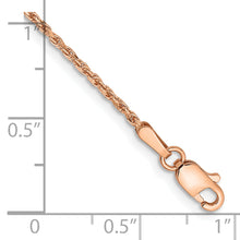 Cargar imagen en el visor de la galería, 14k Rose Gold 1.5mm D/C Machine-made Rope Chain Anklet