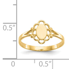 Cargar imagen en el visor de la galería, 14K Filigree Oval Polished Center Baby Signet Ring