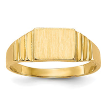 Load image into Gallery viewer, 14K Rectangular Satin Baby Signet Ring