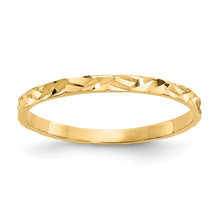 Load image into Gallery viewer, 14K Diamond-cut Zig-Zag Design Band Childs Ring