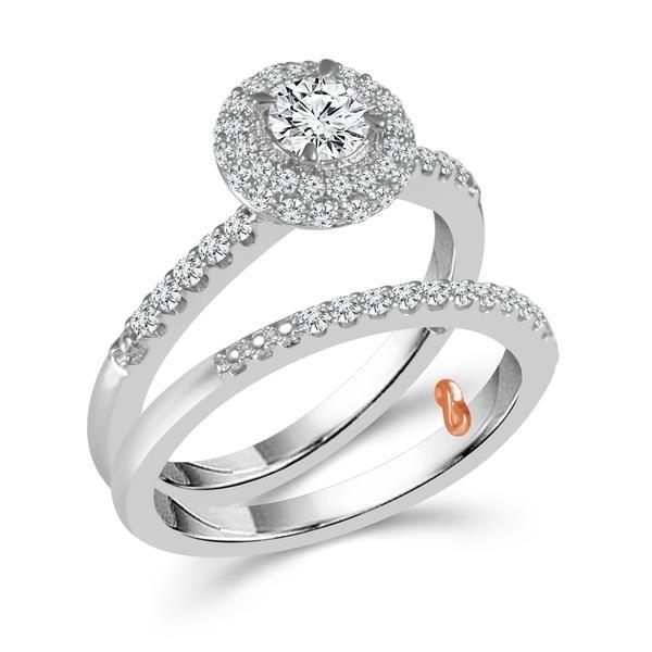 Diamond Bridal Set 0.75 Ct tw 10k White Gold