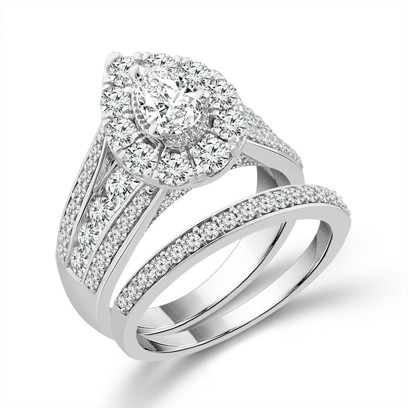 Diamond Bridal Set 2 Ct tw 14k White Gold