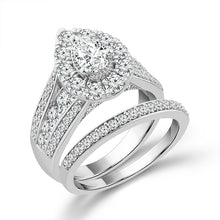 Load image into Gallery viewer, Diamond Bridal Set 2 Ct tw 14k White Gold