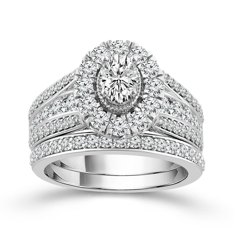 Diamond Bridal Set 2 Ct tw 14k White Gold