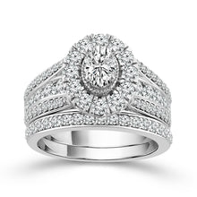 Load image into Gallery viewer, Diamond Bridal Set 2 Ct tw 14k White Gold