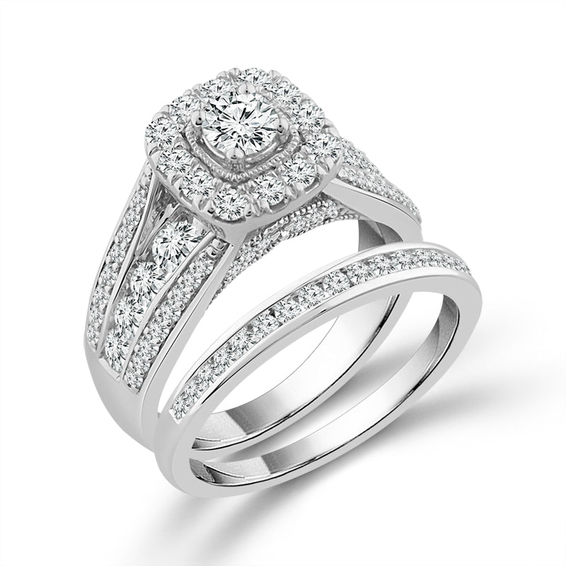 Diamond Bridal Set 2.5 Ct tw 14k White Gold