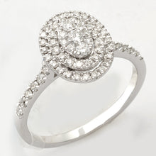 Load image into Gallery viewer, 14KW 0.50CTW DIAMOND OVAL CLUSTER RING W/