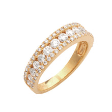 Load image into Gallery viewer, 14KY 1.10CTW DIAMOND 3-ROW BAND - MIDDLE