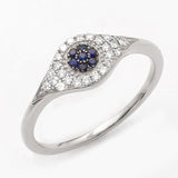 14KW 0.20CTW DIAMOND EVIL EYE - ROUND RING  W/