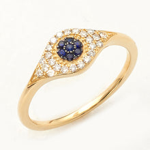 Load image into Gallery viewer, 14KY 0.20CTW DIAMOND EVIL EYE - ROUND RING  W/