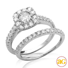 Cargar imagen en el visor de la galería, 14KW 1.50CTW DIAMOND BRIDAL SET WITH SQUARE HALO [