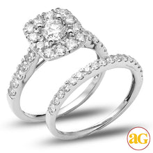 Cargar imagen en el visor de la galería, 14KW 2.00CTW DIAMOND BRIDAL SET WITH SQUARE HALO [