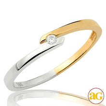 Cargar imagen en el visor de la galería, 14KY+W 0.02CTW DIAMOND TWO TONE FANCY BAND