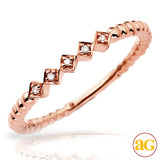 14KR 0.05CTW DIAMOND BEADED STACKABLE BAND