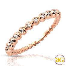 Load image into Gallery viewer, 14KR 0.20CTW DIAMOND BEADED STACKABLE BAND