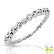 Load image into Gallery viewer, 14KW 0.20CTW DIAMOND BEADED STACKABLE BAND