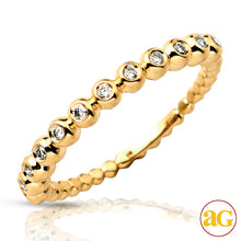 Cargar imagen en el visor de la galería, 14KY 0.20CTW DIAMOND BEADED STACKABLE BAND