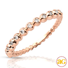 Cargar imagen en el visor de la galería, 10KR 0.20CTW DIAMOND BEADED STACKABLE BAND