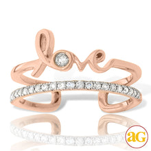 Cargar imagen en el visor de la galería, 14KR 0.20CTW DIAMOND &#39;LOVE&#39; OPEN BAND