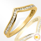 14KY 0.25CTW DIAMOND V-SHAPED CURVED BAND