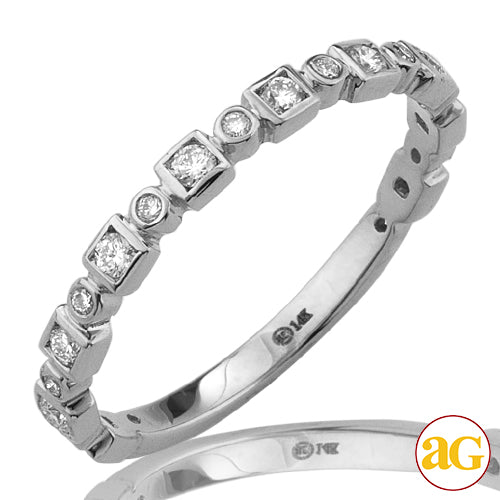 14KW 0.27CTW DIAMOND STACKABLE BAND - BEZEL SET PR