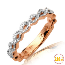 Cargar imagen en el visor de la galería, 14KR 0.20CTW DIAMOND TWISTED DESIGN STACKABLE BAND